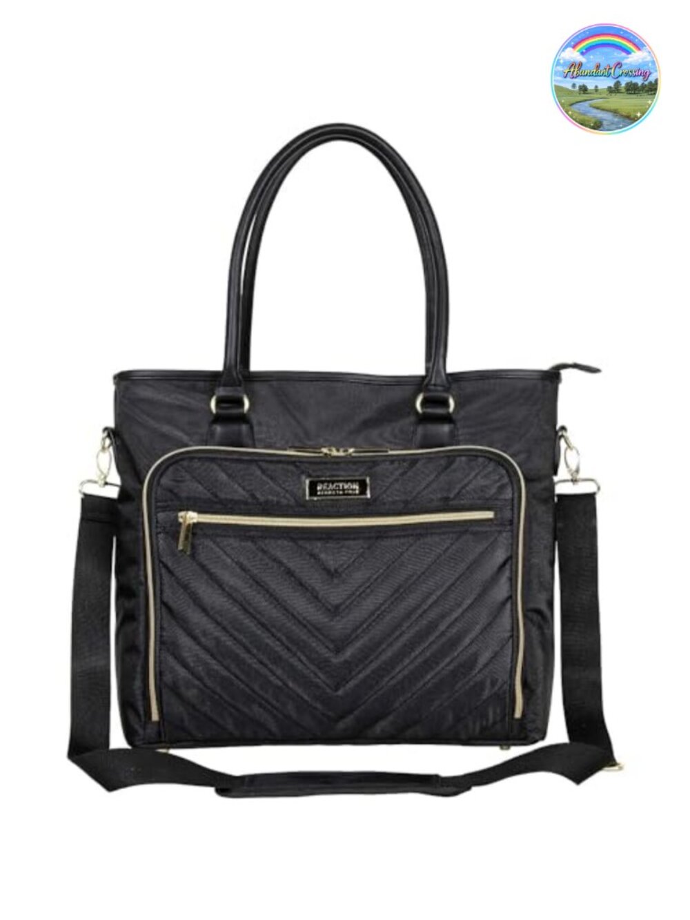 Quilted Chevron 15" Laptop Business Tote with Removable Shoulder Strap